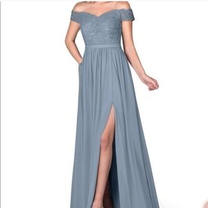 AZAZIE Lea Dusty Blue Bridesmaids Dress